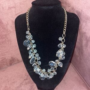 Talbots gold tone necklace with clear beads
